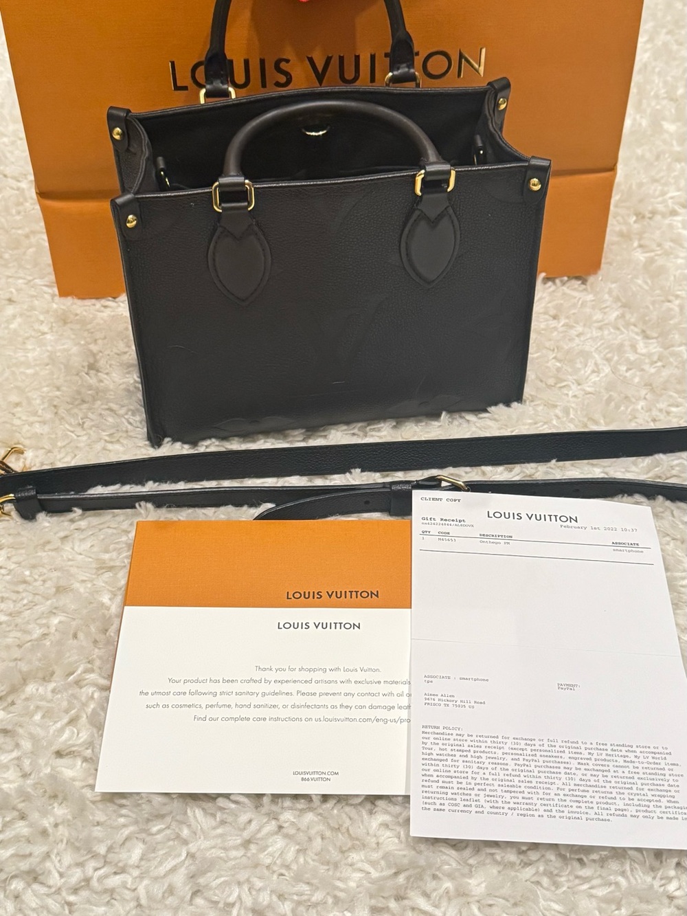 Louis Vuitton Black Embossed Monogram Top-Handle Tote